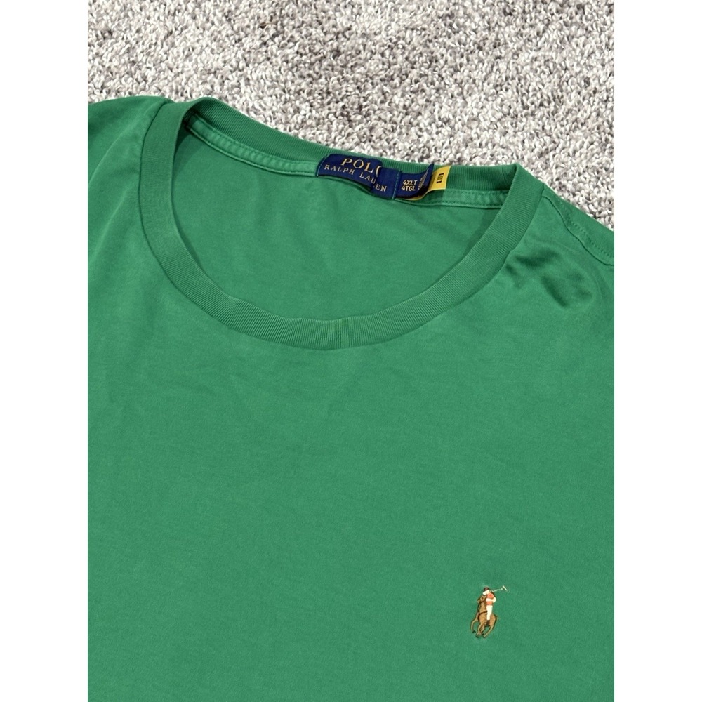 Polo Ralph Lauren Shirt Mens 4XLT Green Short Sleeve Pony Logo Cotton Tee Tall